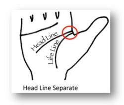 palmistry head-line-separate